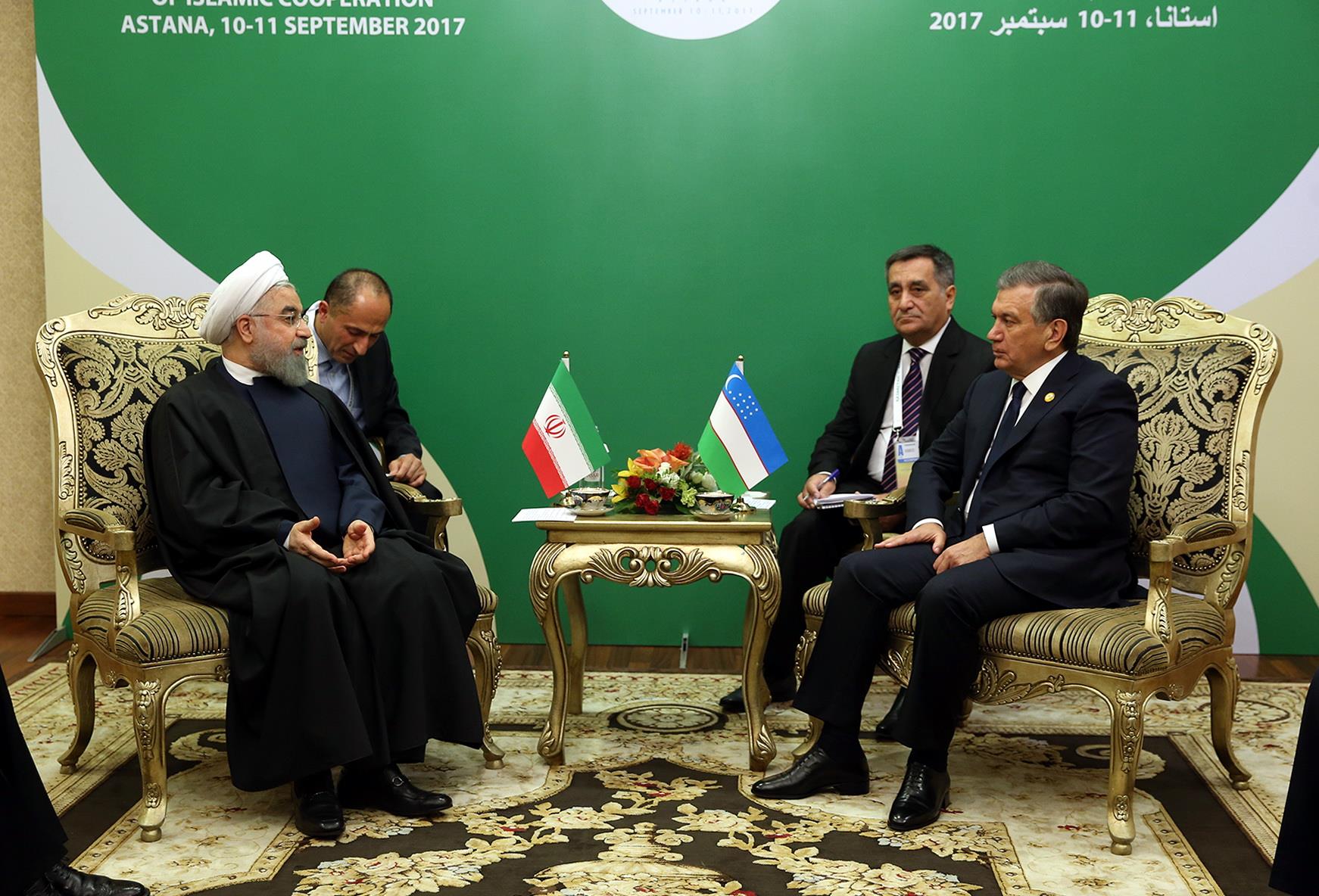 دکتر روحانی در دیدار رئیس‌جمهور ازبکستان